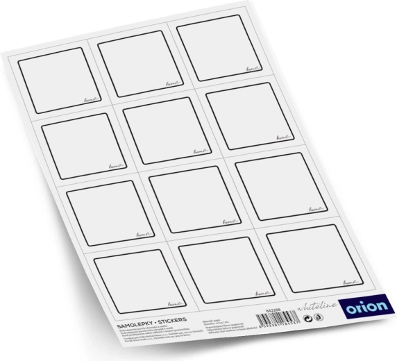 Étiquettes blanches autocollantes WHITELINE pour contenants, 12 pcs