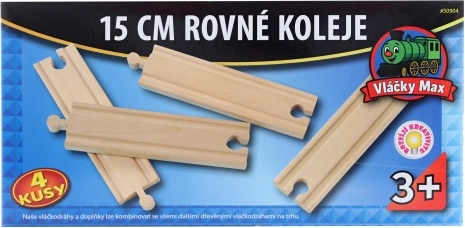 Vláčky Max rechte rails 15 cm - 4 stuks