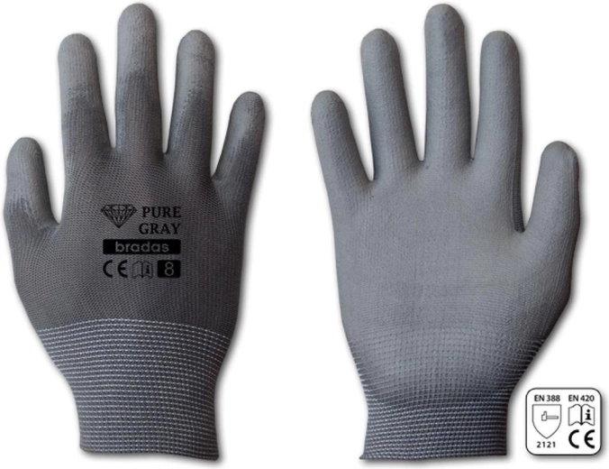 Gants de protection PURE GRAY PU, taille 9 (L)