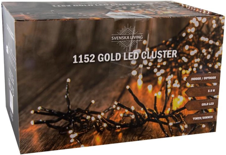 Guirlande lumineuse de Noël en grappe 1152 LED 6,9 m, doré chaud