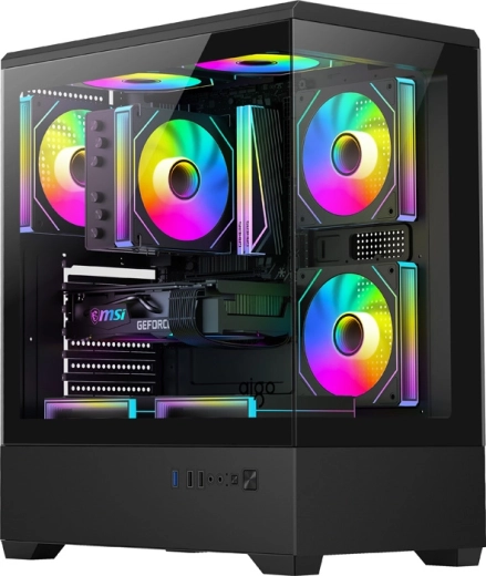 DarkFlash C365 PC Case Black with 5 Fans