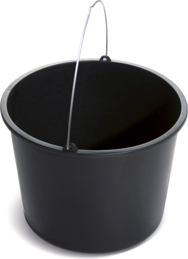 Seau de chantier 5 l noir avec anse métallique