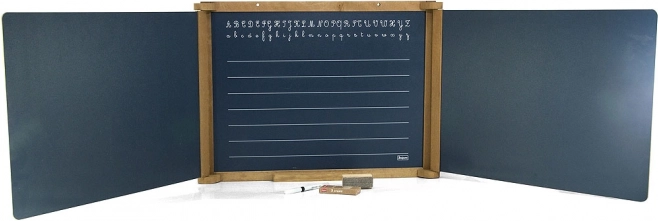 Jeujura wooden three-wing wall-mounted multifunction board 156 × 43 cm with accessories