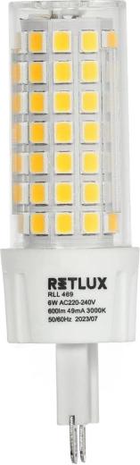 Ampoule LED Retlux G9 6 W blanc chaud