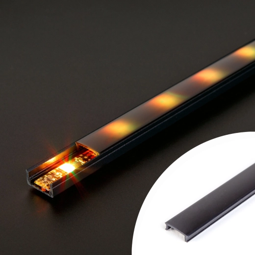 Schwarze opale Abdeckung für LED-Aluminiumprofil 1000 mm