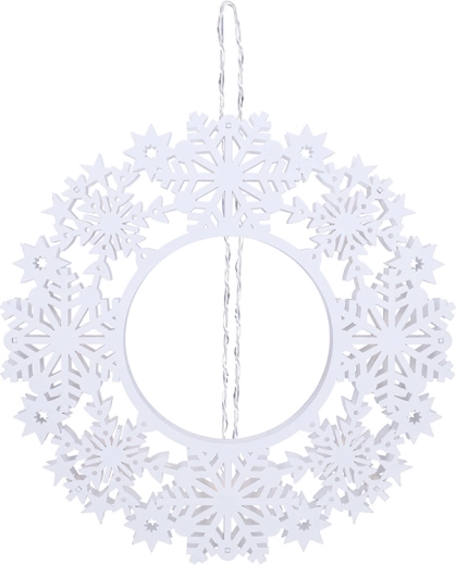 Solight LED houten kerstkrans met timer 30 cm wit - 1 stuk