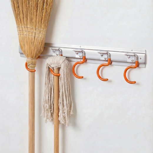 Universal Wall-Mounted Tool Holder with Five Hooks