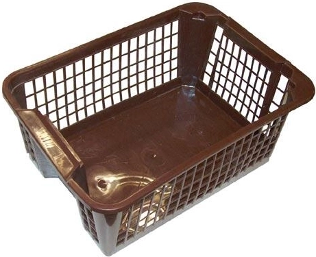 Panier en plastique empilable 36 × 26 × 14 cm, marron