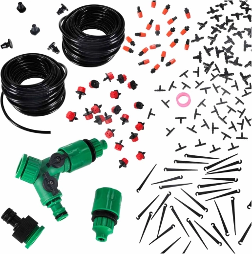 LUARO Garten-Nebel- und Tropfbewässerungs-Set 25 m
