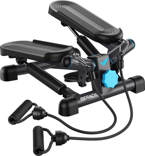 Merach mini stepper 2 in 1 with resistance bands black