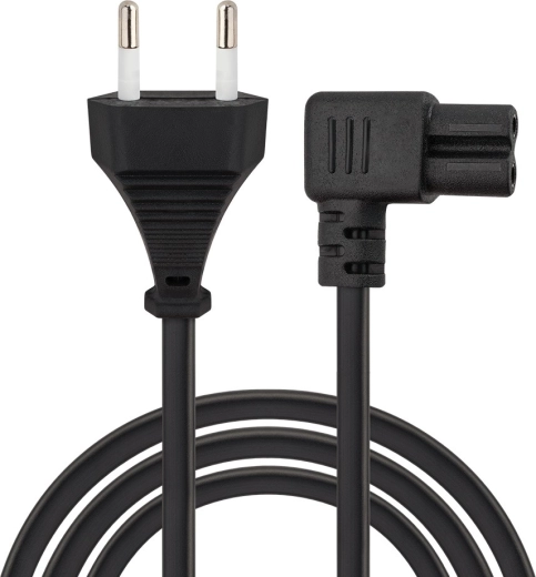 Savio CL-186 power cable 2-pin C7 angled 5 m