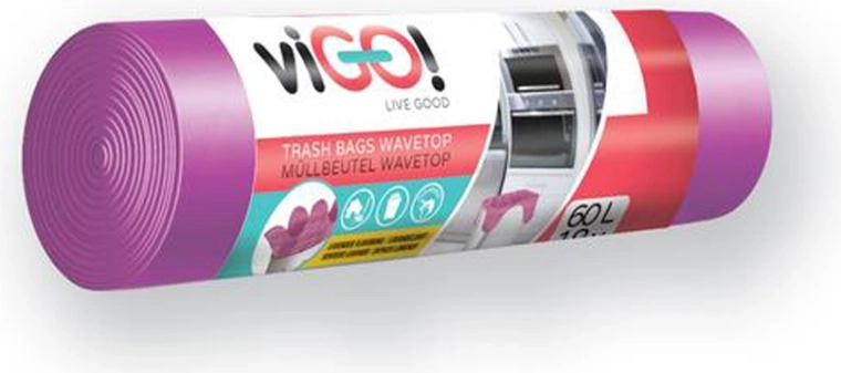 Trash bags with ties 60 l, lavender scent, 18 pcs