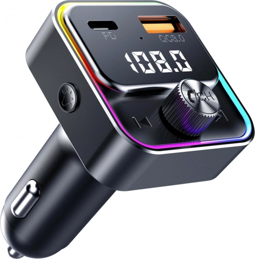 FM-Bluetooth-Transmitter fürs Auto SWM 3000 mit USB-A und USB-C, PD und QC 3.0, Sprachsteuerung - 1 Stück