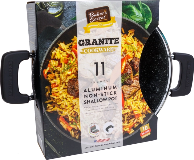 Baker's Secret aluminum pot with lid, 28 cm