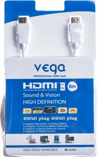 Câble HDMI 6 m blanc Vega