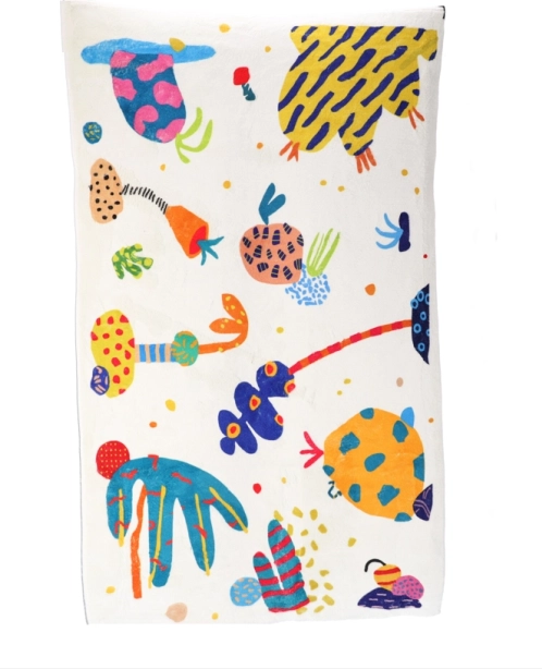 Vloerkleed, baby speelmat om te kruipen, 140 x 80 cm, beige