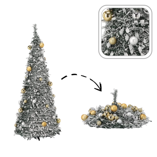 Sapin de Noël artificiel pliable Elsa 180 cm avec 150 LED