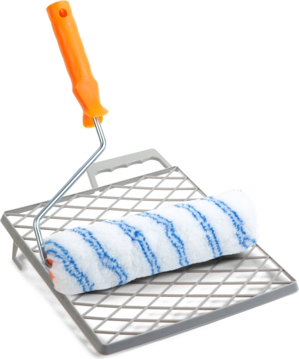 Verfroller met handvat en rooster, polyester, 250 mm