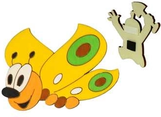 Holzmagnet gelber Schmetterling Dodo