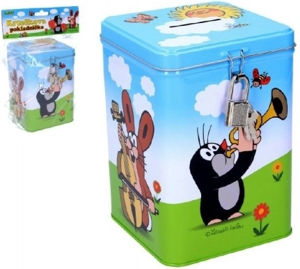 KRTEK Tin Money Box with Lock 11 × 15 cm