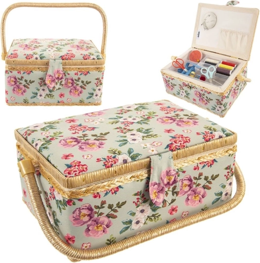 Sewing box with floral pattern 29 × 20 × 13 cm