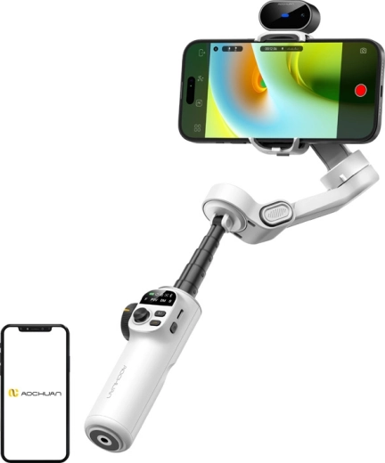 Stabilisateur smartphone AOCHUAN X2 avec capteur IA blanc