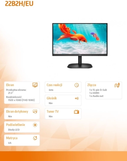 Monitor 22B2H/EU 21,5" VA HDMI