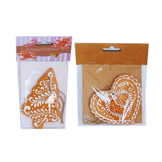 Hangende kerstversiering in peperkoekstijl, set van 8 stuks