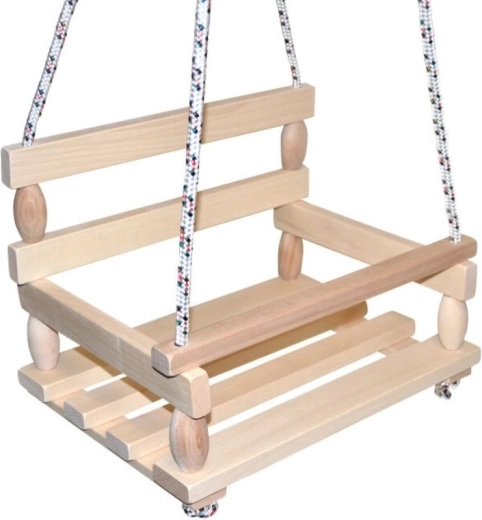 Natural wooden swing