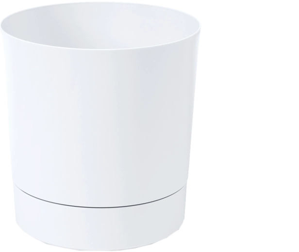 Aura Flower Pot with Saucer 32.5 cm White LAMELA