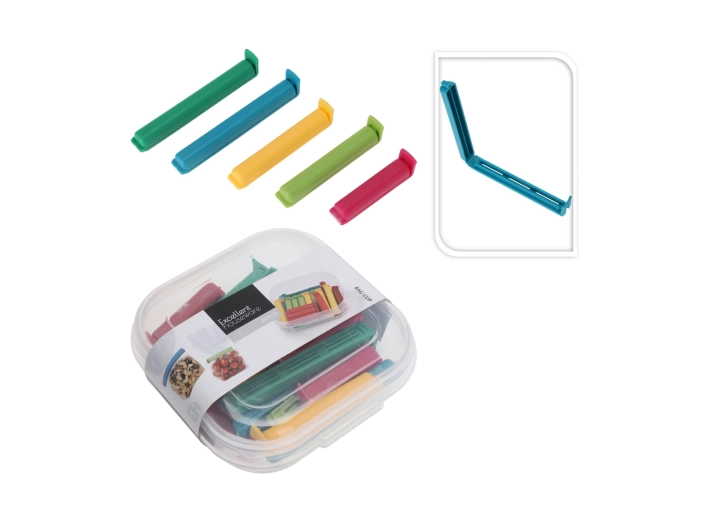 Plastic Bag Clips in a Container - 24 pcs