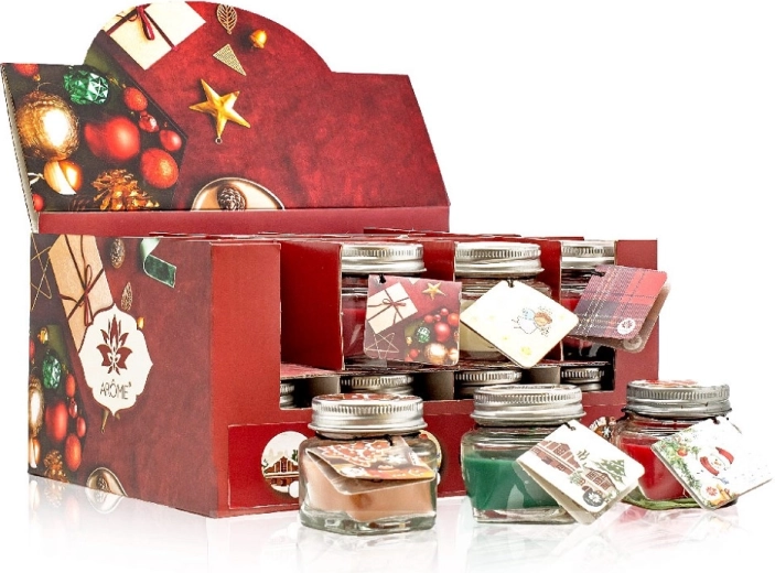 Arôme Scented Candle with Message Tag 28 g – Winter Mix of Fragrances in a Glass Jar