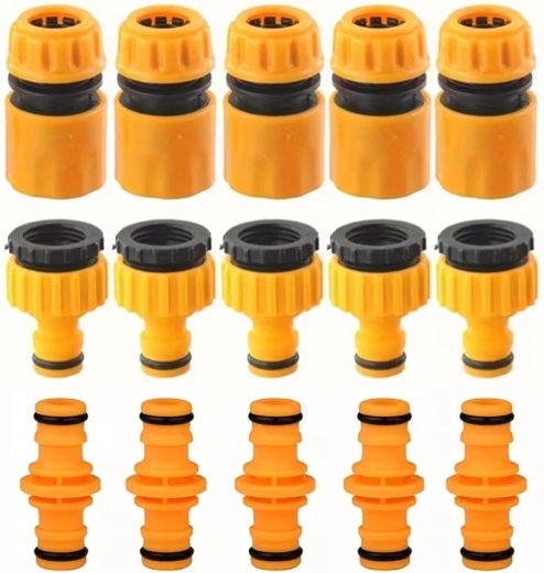 Set of Quick Couplers and Adapters for Garden Hose 1/2" and 3/4"