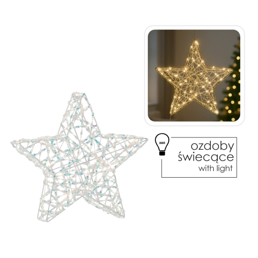 Étoile LED de Noël 30 cm – décoration lumineuse suspendue