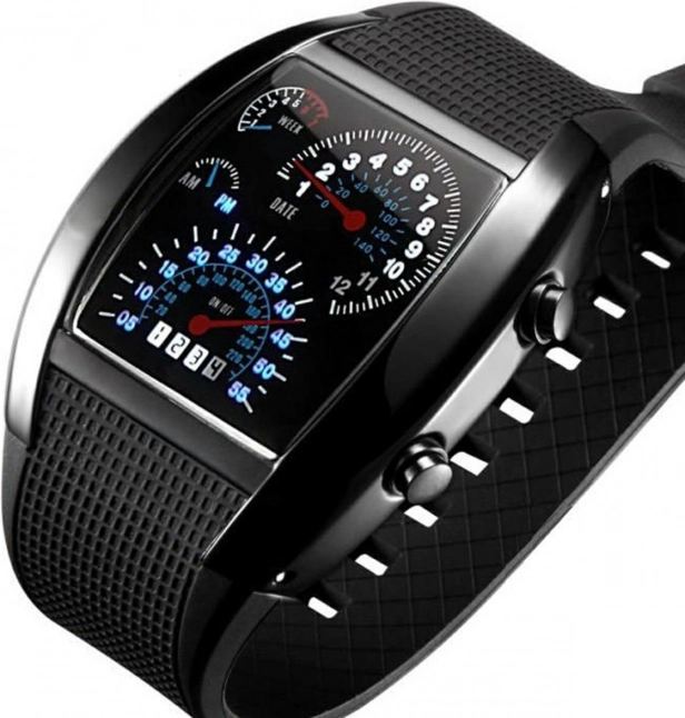 Montre LED binaire au motif Formule 1