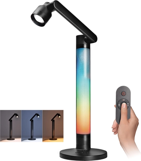 Solight LED dimbare bureaulamp met RGB-achtergrondverlichting 10 W 600 lm met afstandsbediening