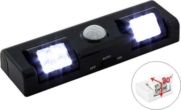 Zd26b lampe 8 LED détecteur de mouvement noir