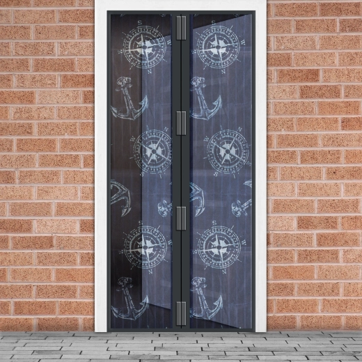 Magnetisch insectengaas voor deuren met anker motief 100 × 210 cm