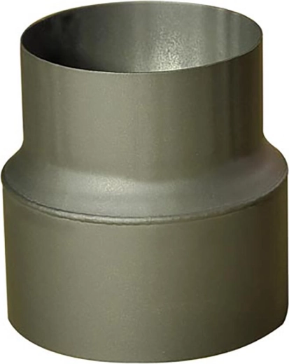 Réduction de conduite de fumée 125/120 mm, longueur 160 mm, épaisseur 1,5 mm, noir