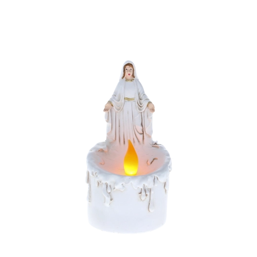 LED-Kerze mit Figur der Jungfrau Maria 17 cm