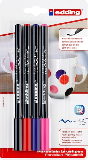 Edding 4200 porcelain markers – set of 4 pcs (warm colors)