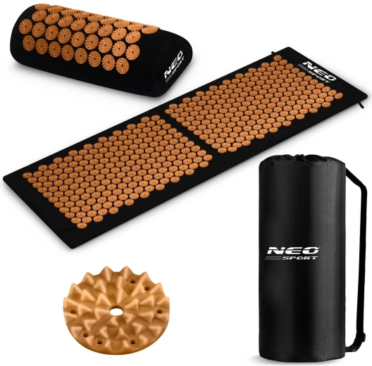 Acupressuurmat met spikes Neo Sport zwart-goud