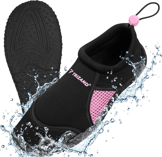 Trizand Water Shoes, Black and Pink, Size 37