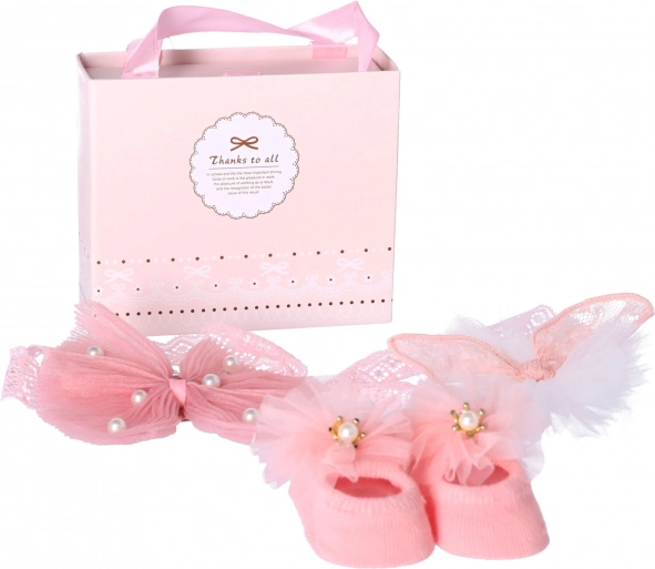 Geschenkset 3in1 für Neugeborene - Rosa