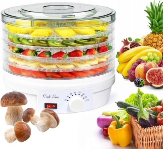 Electric Food Dehydrator, 5 Trays, 245 W, 32 cm Diameter