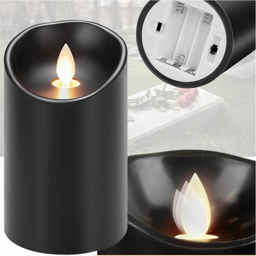 LED insert for a cemetery candle with a flame effect, 12.5 cm