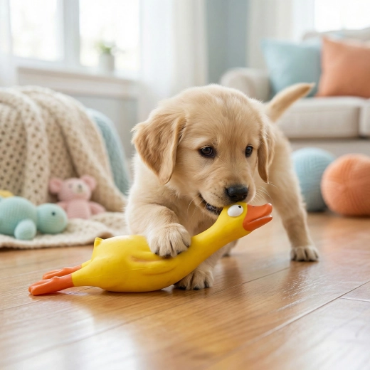 Latex piepend kippenspeeltje voor honden