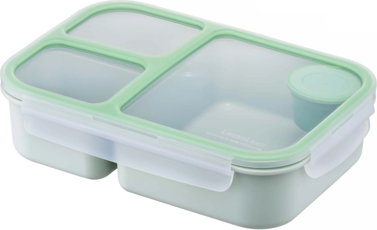 Voedseldoos met 3 compartimenten 1,5 l, mintkleurig - 1 stuk