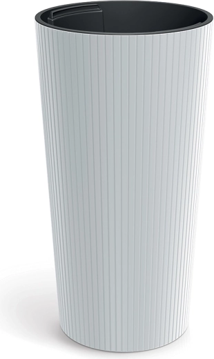 Blumentopf Lamia Slim 25 cm weiß mit Einsatz