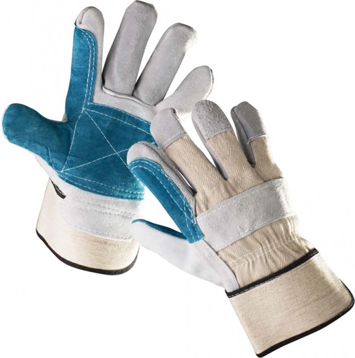 Werkhandschoenen van stof en rundlederen splitleer MAGPIE